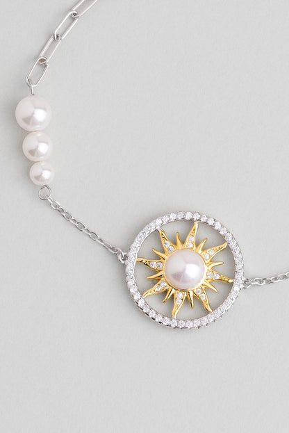 Mirasın Incisi 18 Ayar Beyaz Altın Kaplama 20 Cm Gümüş Bileklik 07301256299