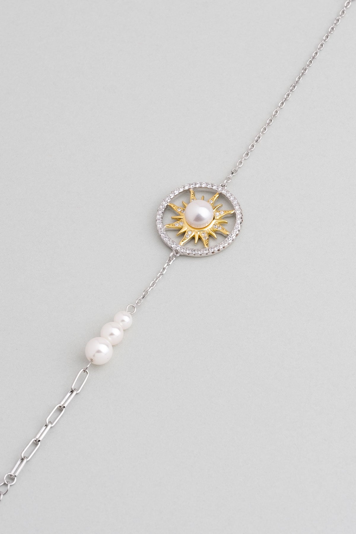 Mirasın Incisi 18 Ayar Beyaz Altın Kaplama 20 Cm Gümüş Bileklik 07301256299