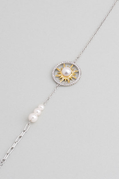 Mirasın Incisi 18 Ayar Beyaz Altın Kaplama 20 Cm Gümüş Bileklik 07301256299