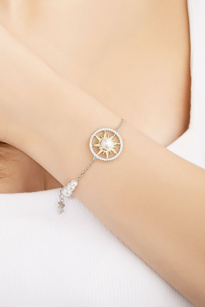 Mirasın Incisi 18 Ayar Beyaz Altın Kaplama 20 Cm Gümüş Bileklik 07301256299