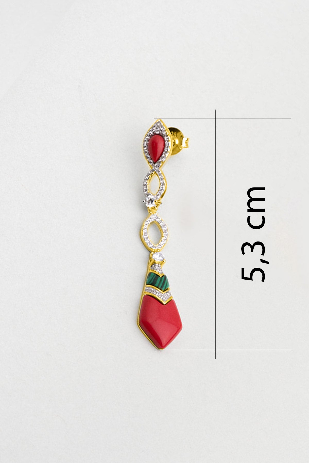 Balance 18 Ayar Sarı Altın Kaplama Gümüş Mercan Küpe 07301370844