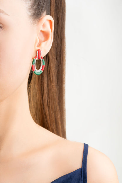 Malahit Ve Mercan Taşlı 18 Ayar Beyaz Altın Kaplama Gümüş Tasarım Kolye 07301390899