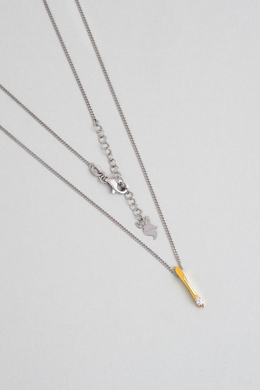 Asimetrik I Harfi 18 Ayar Beyaz Ve Sarı Altın Kaplama 45 Cm Gümüş Harfli Kolye 07302090144