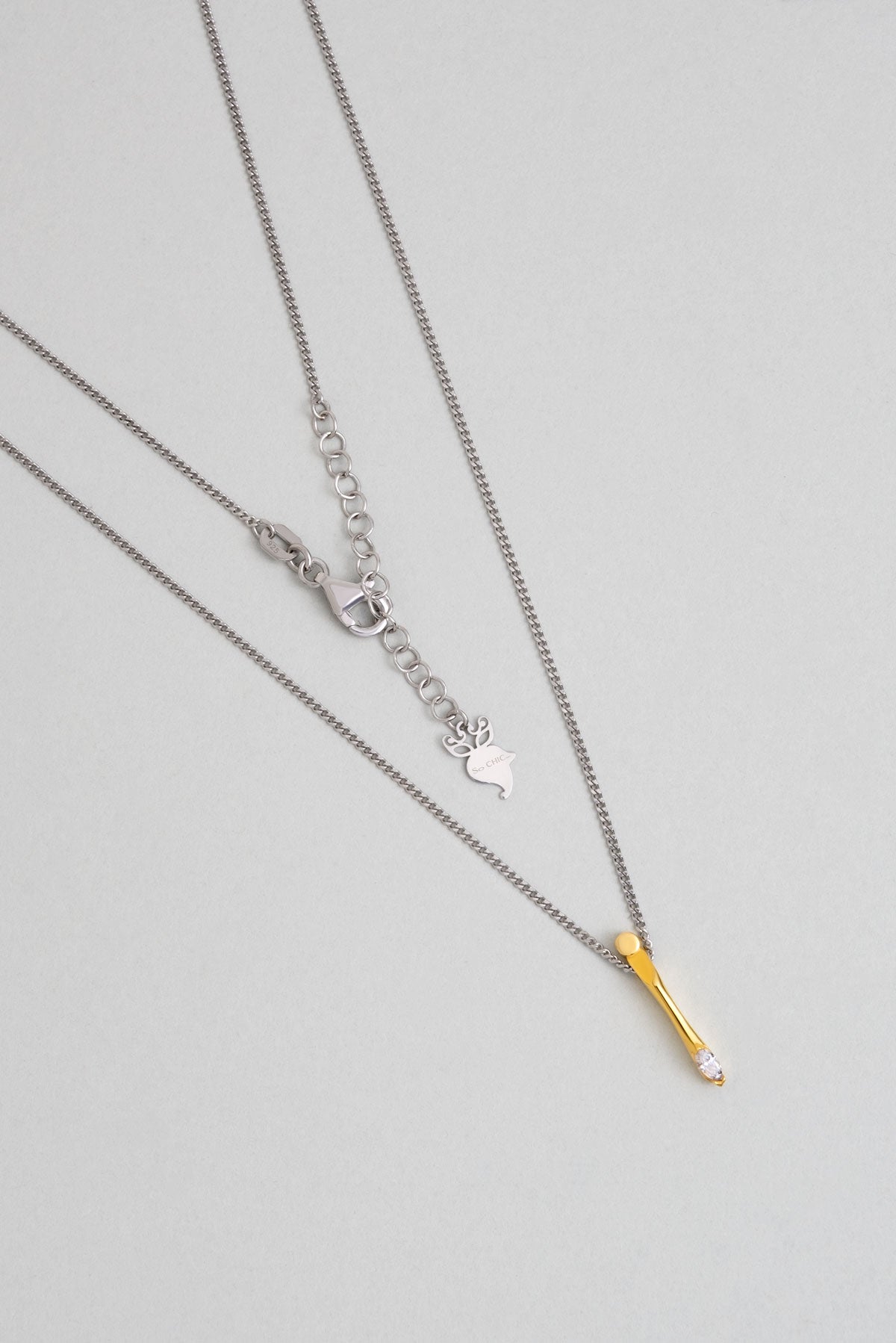 Asimetrik I Harfi 18 Ayar Beyaz Ve Sarı Altın Kaplama 45 Cm Gümüş Harfli Kolye 07302100144