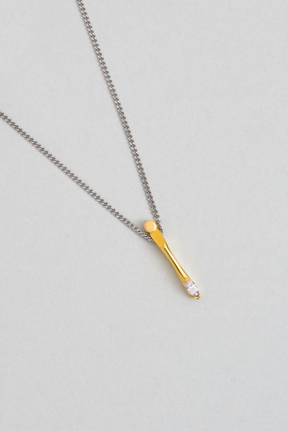 Asimetrik I Harfi 18 Ayar Beyaz Ve Sarı Altın Kaplama 45 Cm Gümüş Harfli Kolye 07302100144