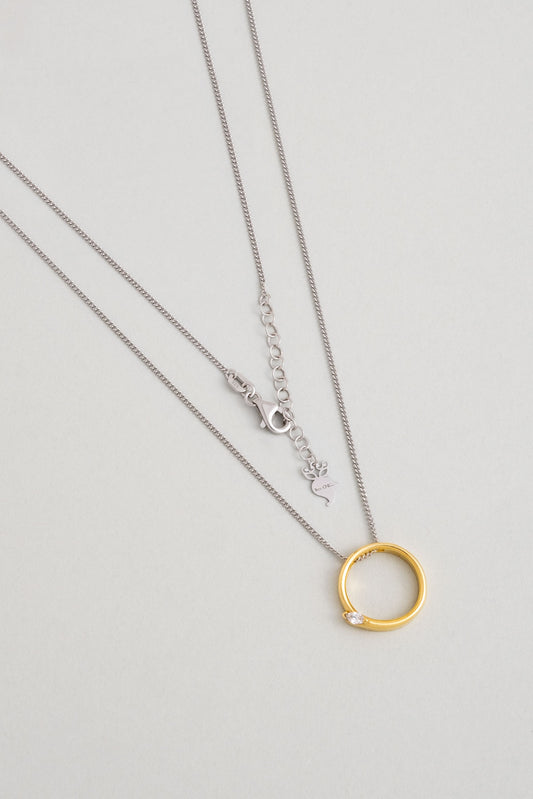 Asimetrik O Harfi 18 Ayar Beyaz Ve Sarı Altın Kaplama 45 Cm Gümüş Harfli Kolye 07302160144