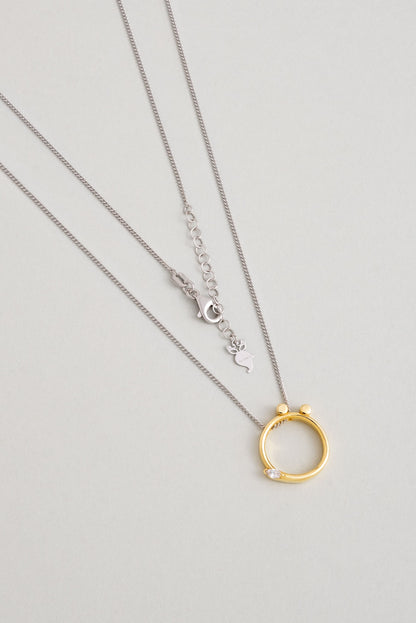 Asimetrik Ö Harfi 18 Ayar Beyaz Ve Sarı Altın Kaplama 45 Cm Gümüş Harfli Kolye 07302170144