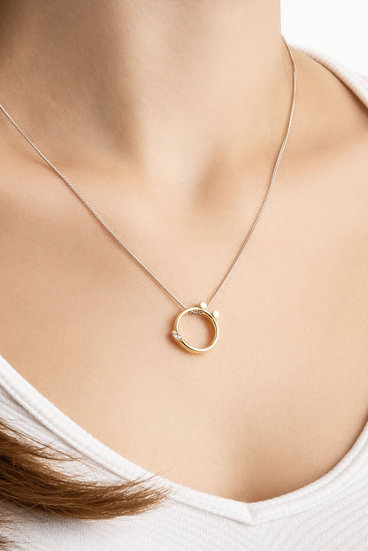 Asimetrik Ö Harfi 18 Ayar Beyaz Ve Sarı Altın Kaplama 45 Cm Gümüş Harfli Kolye 07302170144