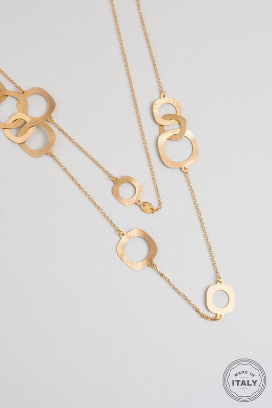 Çöl Güzeli 18 Ayar Sarı Altın Kaplama 80 Cm Gümüş Tasarım Kolye 07303004499