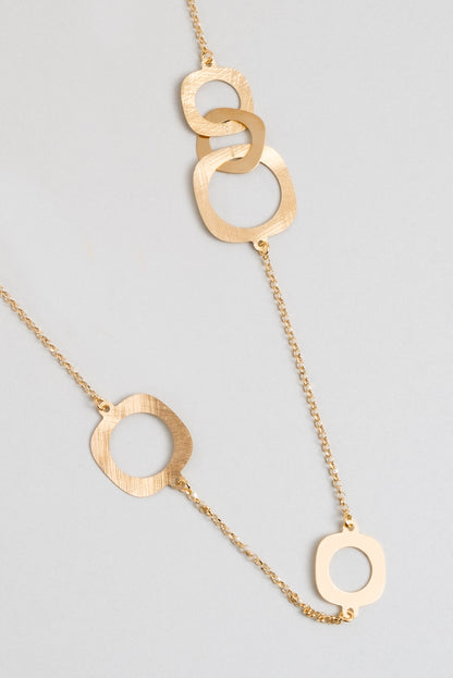 Çöl Güzeli 18 Ayar Sarı Altın Kaplama 80 Cm Gümüş Tasarım Kolye 07303004499