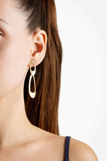 Çöl Güzeli 18 Ayar Sarı Altın Kaplama Gümüş Tasarım Küpe 07303014499