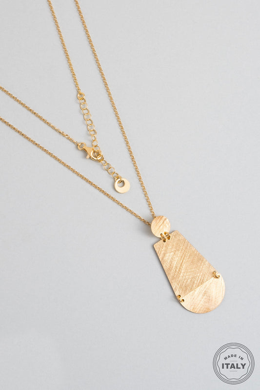 Kızıl Kum 18 Ayar Sarı Altın Kaplama 45 Cm Gümüş Tasarım Kolye 07303034499