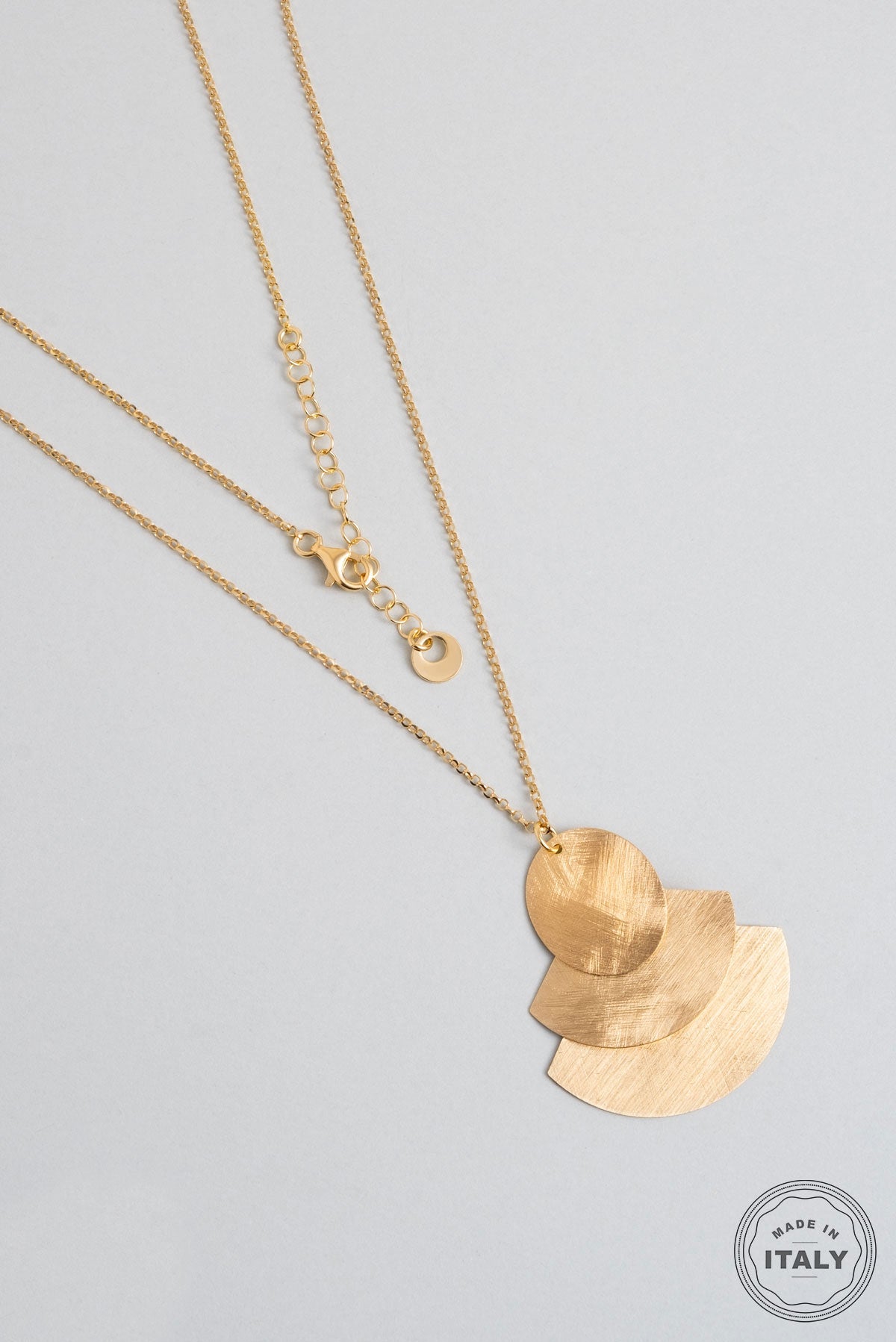 Petra Güneşi 18 Ayar Sarı Altın Kaplama 47 Cm Gümüş Tasarım Kolye 07303054499