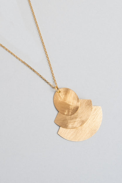 Petra Güneşi 18 Ayar Sarı Altın Kaplama 47 Cm Gümüş Tasarım Kolye 07303054499