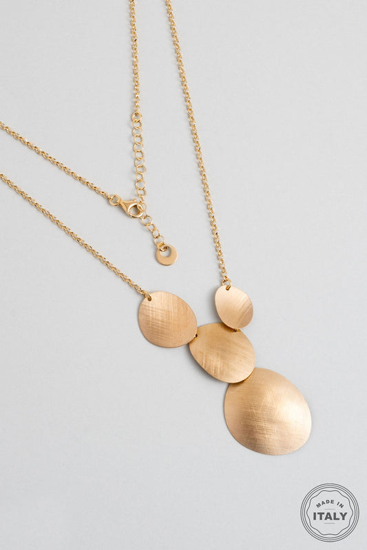 Çölün Işıltısı 18 Ayar Sarı Altn Kaplama 45 Cm Gümüş Tasarım Kolye 07303164499