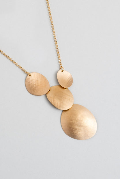 Çölün Işıltısı 18 Ayar Sarı Altn Kaplama 45 Cm Gümüş Tasarım Kolye 07303164499