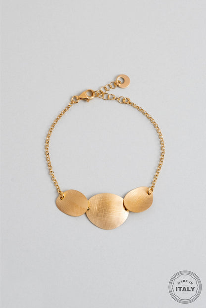 Çölün Işıltısı 18 Ayar Sarı Altın Kaplama 18 Cm Gümüş Tasarım Bileklik 07303174499