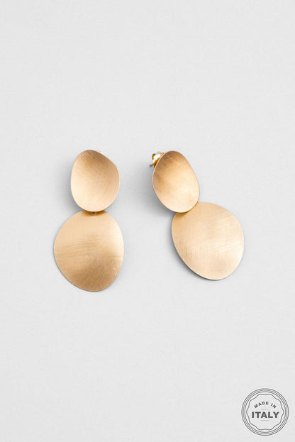 Çölün Işıltısı 18 Ayar Sarı Altın Kaplama Gümüş Tasarım Küpe 07303184499