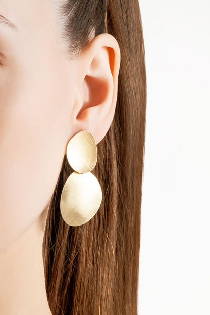 Çölün Işıltısı 18 Ayar Sarı Altın Kaplama Gümüş Tasarım Küpe 07303184499