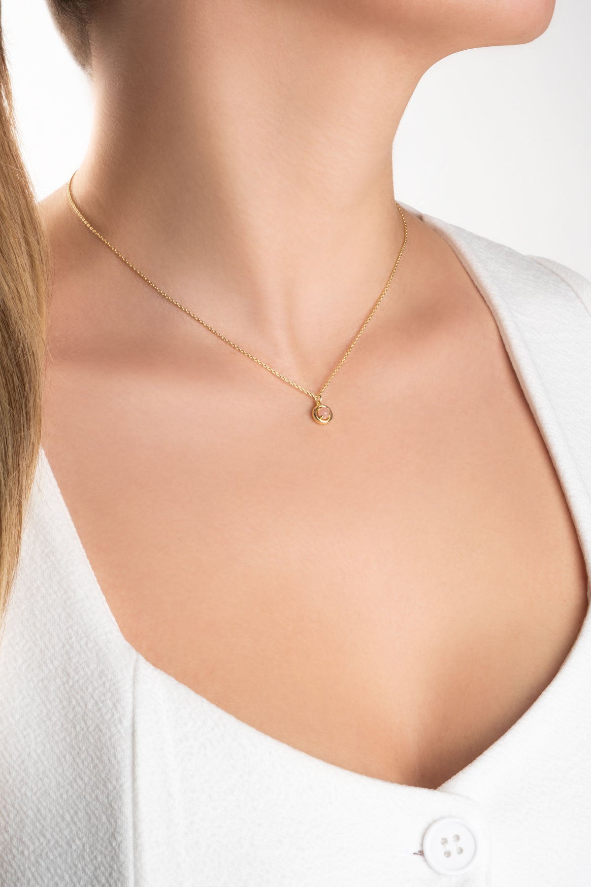 Kuvars Serüveni 18 Ayar Sarı Altın Kaplama 44 Cm Gümüş Kolye 07303200344