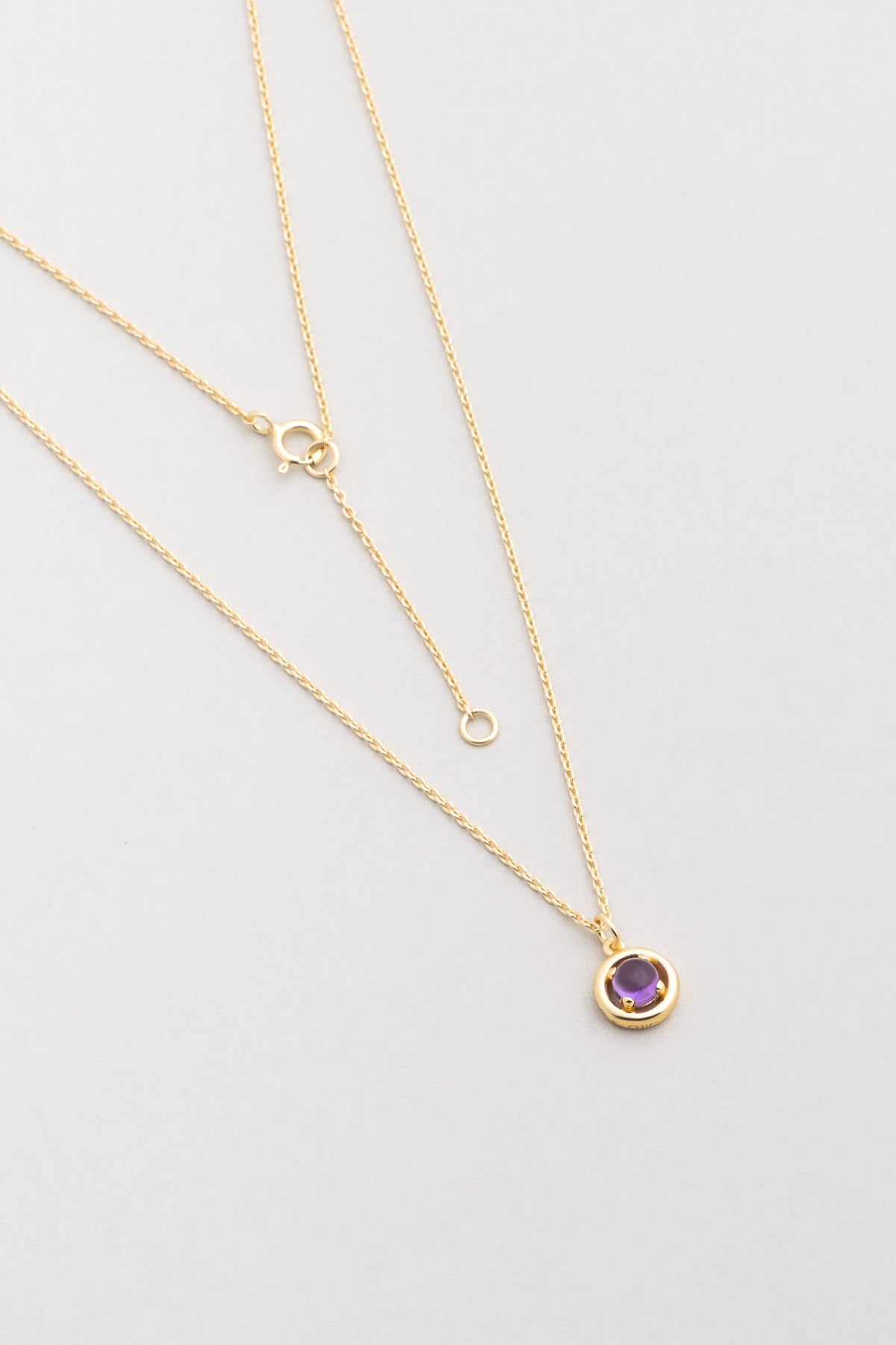 Ametist Serüveni 18 Ayar Sarı Altın Kaplama 44 Cm Gümüş Kolye 07303201744