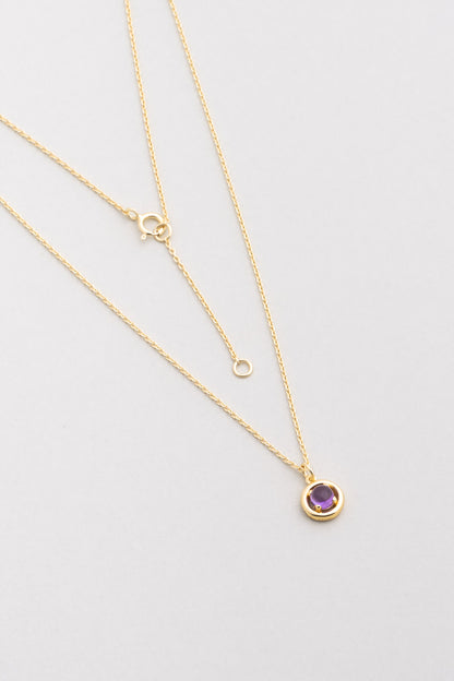 Ametist Serüveni 18 Ayar Sarı Altın Kaplama 44 Cm Gümüş Kolye 07303201744