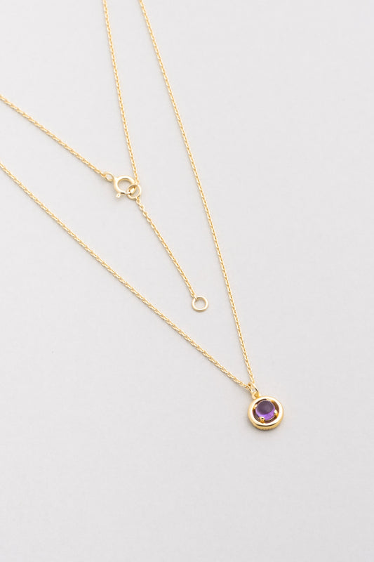 Ametist Serüveni 18 Ayar Sarı Altın Kaplama 44 Cm Gümüş Kolye 07303201744