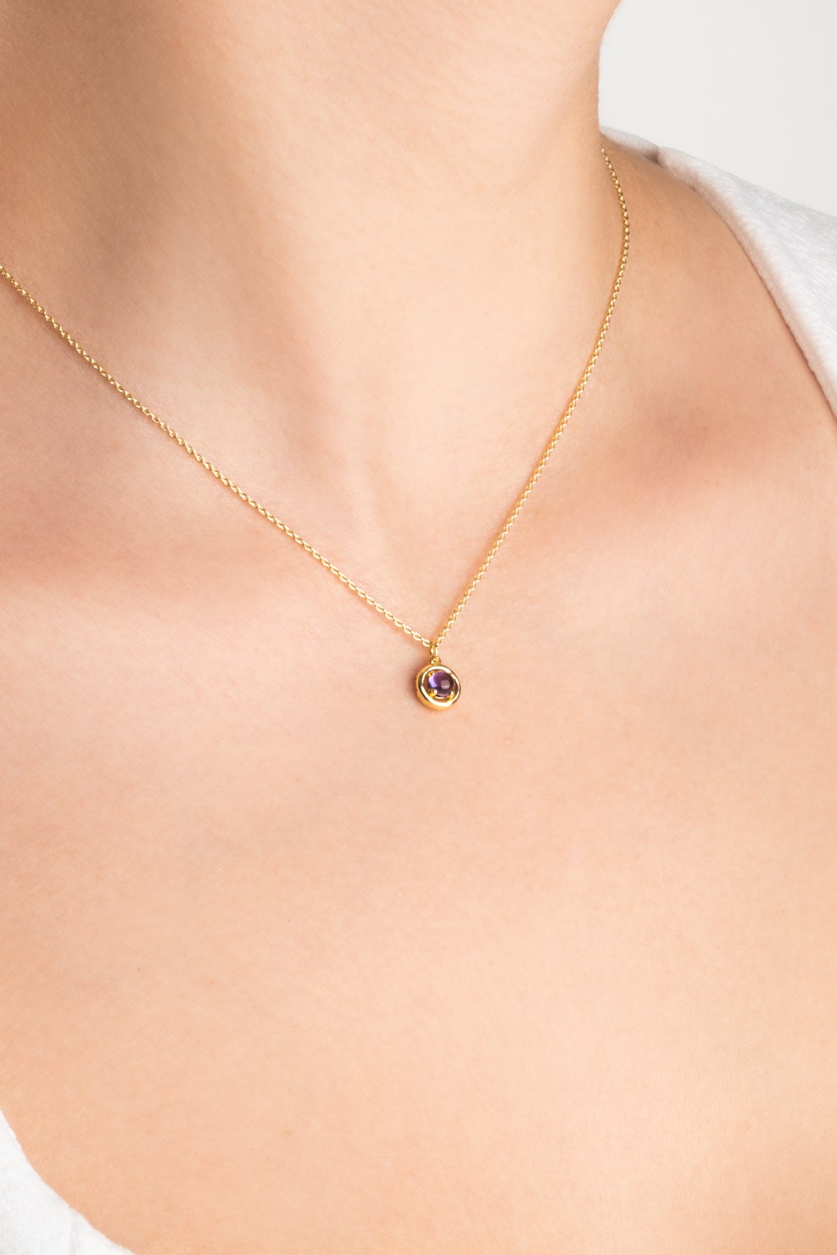 Ametist Serüveni 18 Ayar Sarı Altın Kaplama 44 Cm Gümüş Kolye 07303201744