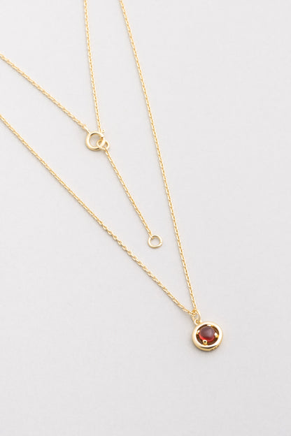 Garnet Serüveni 18 Ayar Sarı Altın Kaplama 44 Cm Gümüş Kolye 07303201844