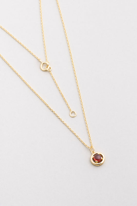 Garnet Serüveni 18 Ayar Sarı Altın Kaplama 44 Cm Gümüş Kolye 07303201844