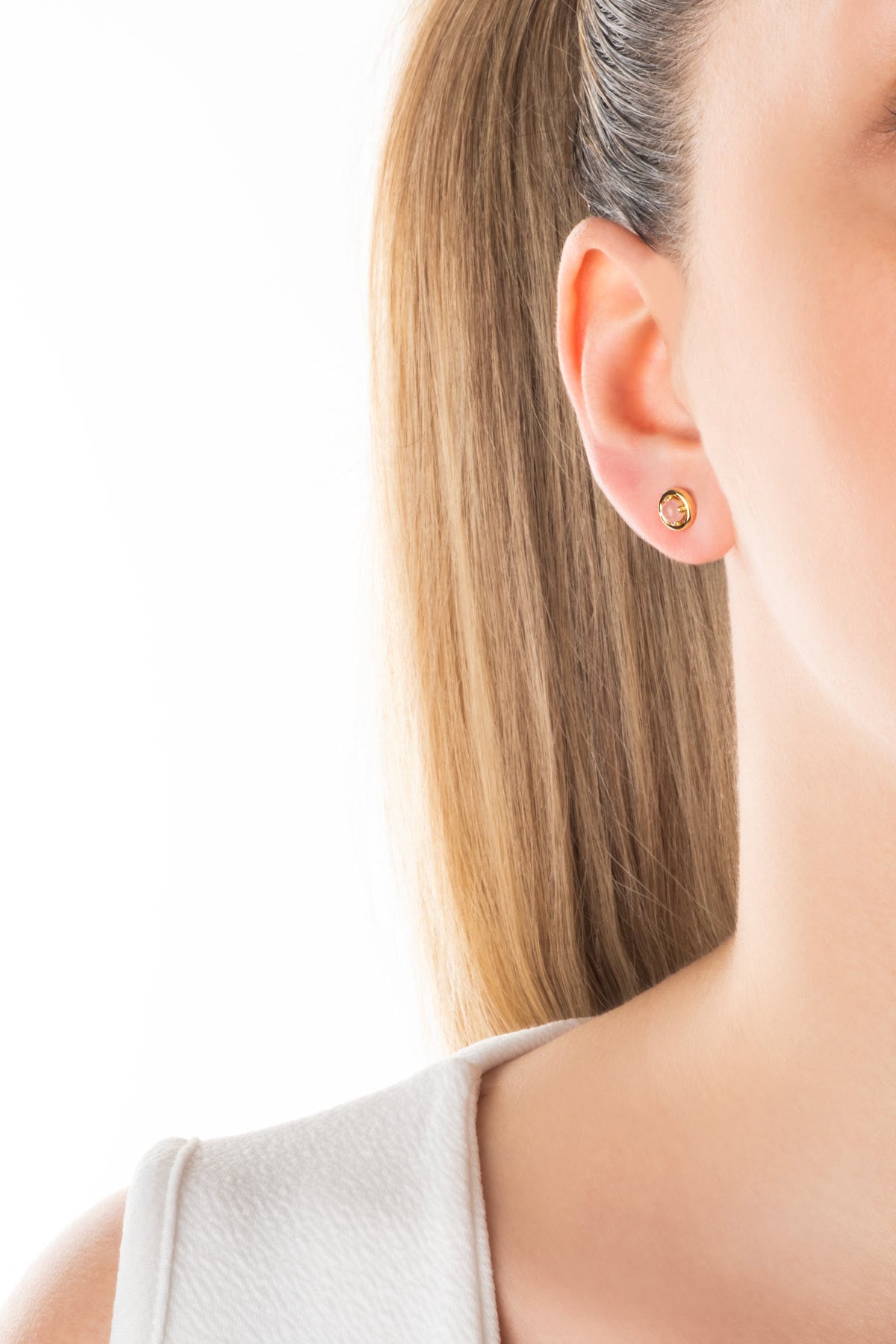 Kuvars Serüveni 18 Ayar Sarı Altın Kaplama Gümüş Küpe 07303210344