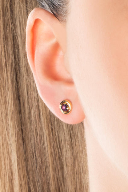 Ametist Serüveni 18 Ayar Sarı Altın Kaplama Gümüş Küpe 07303211744