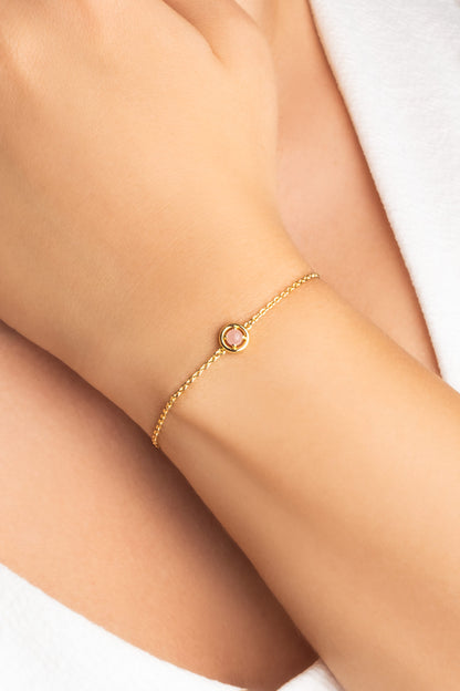 Kuvars Serüveni 18 Ayar Sarı Altın Kaplama 19 Cm Gümüş Bileklik 07303220344