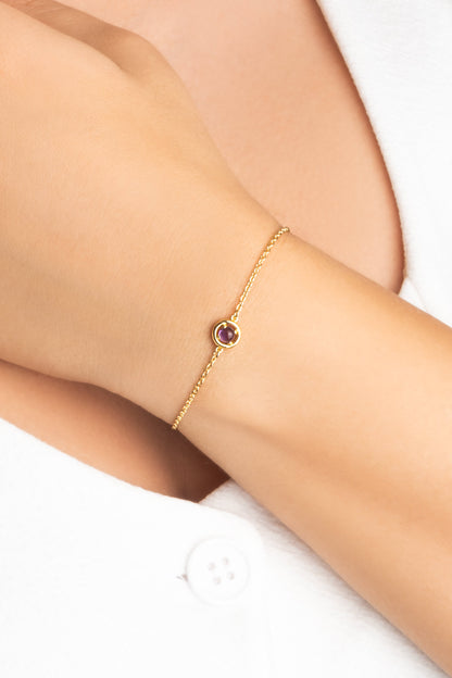 Ametist Serüveni 18 Ayar Sarı Altın Kaplama 19 Cm Gümüş Bileklik 07303221744