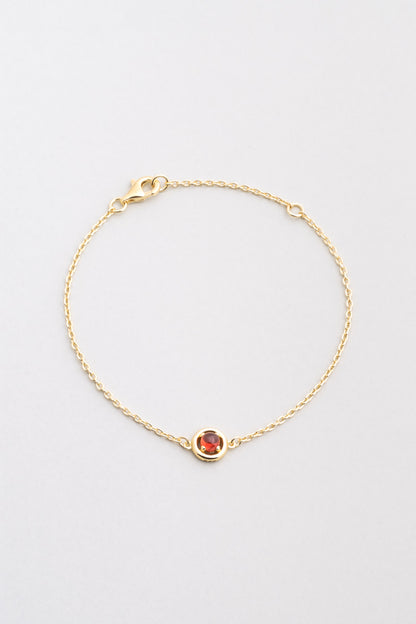 Garnet Serüveni 18 Ayar Sarı Altın Kaplama 19 Cm Gümüş Bileklik 07303221844