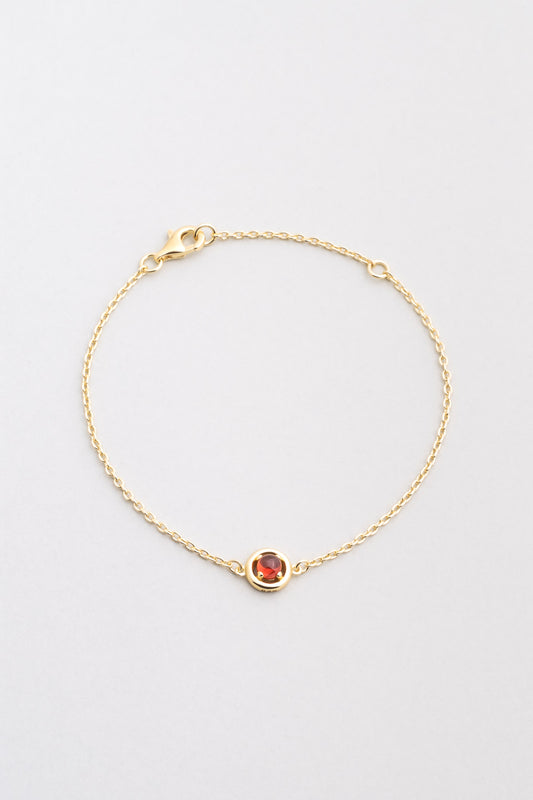 Garnet Serüveni 18 Ayar Sarı Altın Kaplama 19 Cm Gümüş Bileklik 07303221844