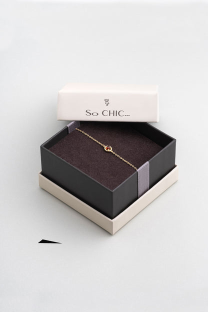 Garnet Serüveni 18 Ayar Sarı Altın Kaplama 19 Cm Gümüş Bileklik 07303221844