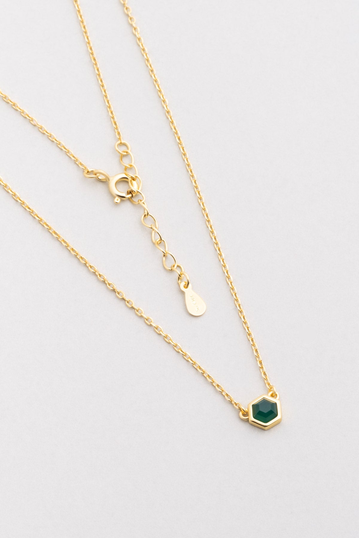 Kalsedon Masalı 18 Ayar Sarı Altın Kaplama 45 Cm Gümüş Kolye 07303250444