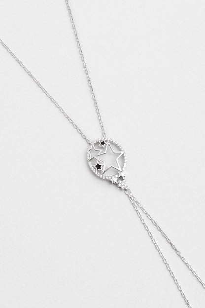 Aşk Yıldızı 18 Ayar Beyaz Altın Kaplama 26 Cm Gümüş Şahmeran 07304580199