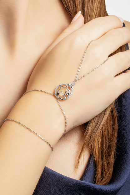 Aşk Yıldızı 18 Ayar Beyaz Altın Kaplama 26 Cm Gümüş Şahmeran 07304580199