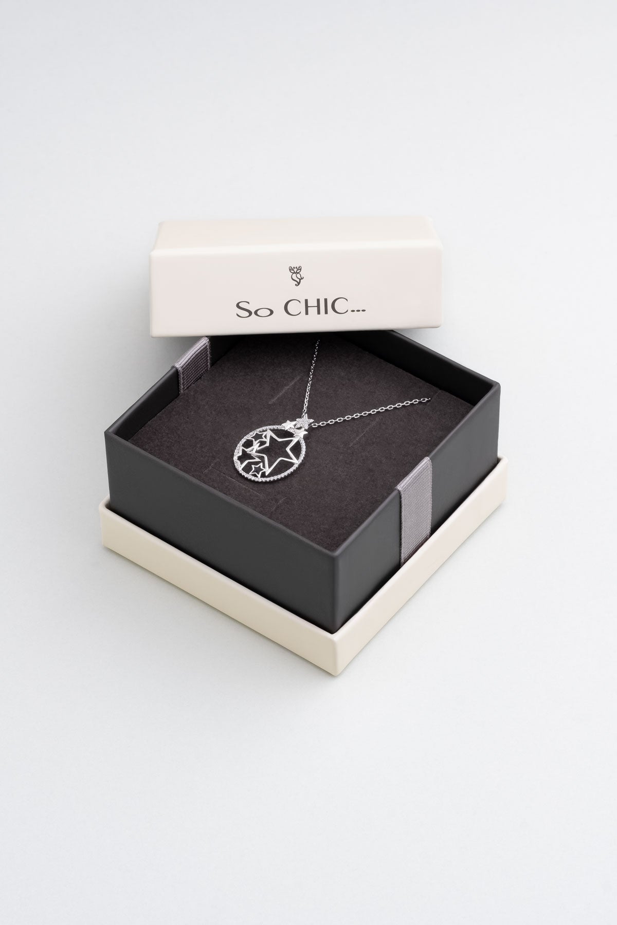 Aşk Yıldızı 18 Ayar Beyaz Altın Kaplama 50 Cm Gümüş Kolye 07304600199