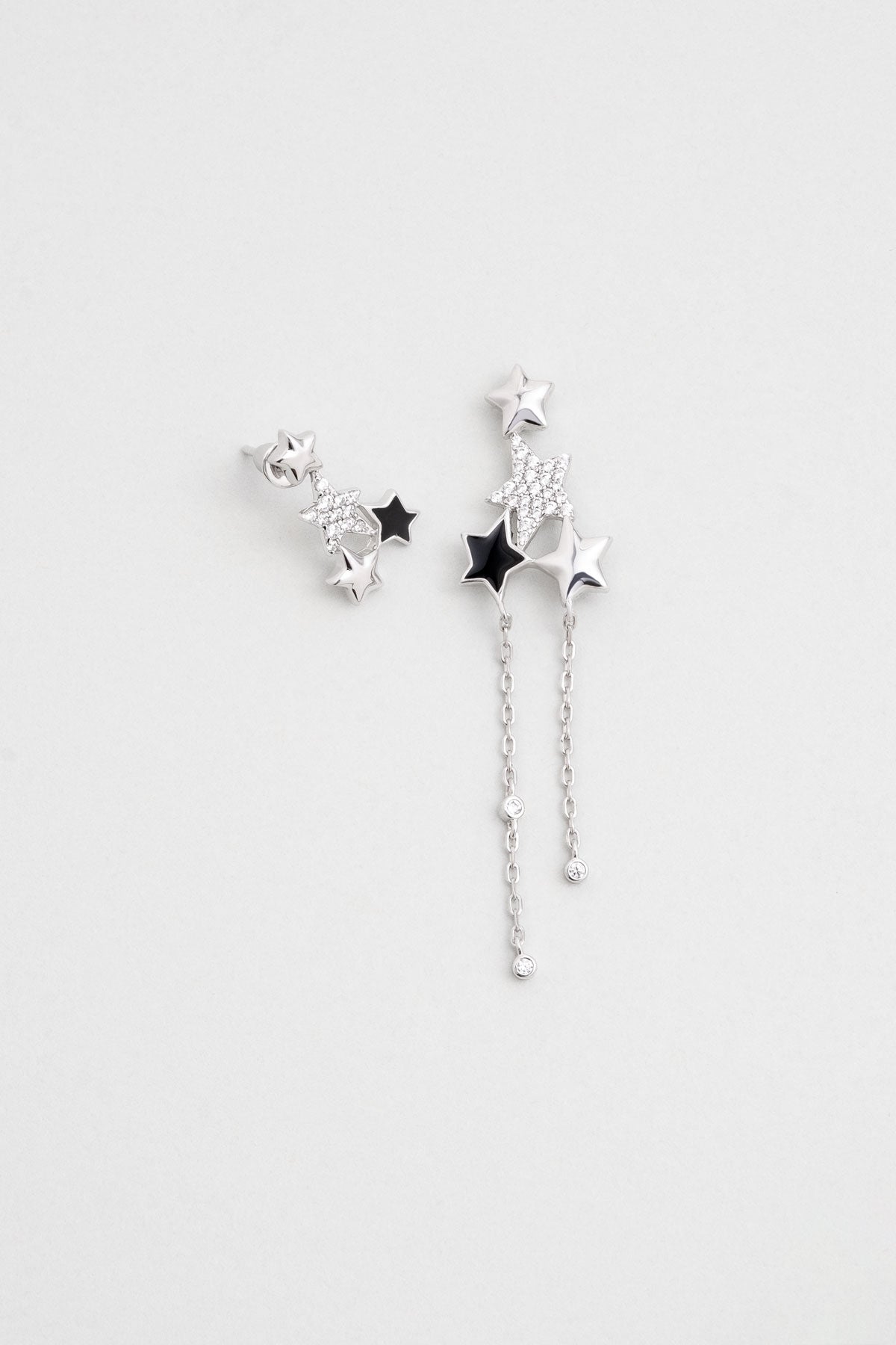 Aşk Yıldızı 18 Ayar Beyaz Altın Kaplama Gümüş Küpe 07304610199