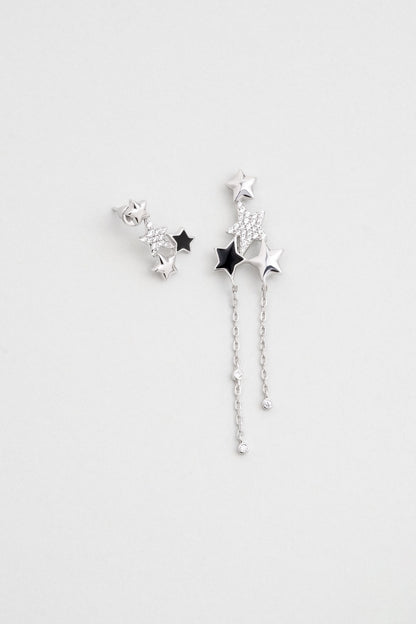 Aşk Yıldızı 18 Ayar Beyaz Altın Kaplama Gümüş Küpe 07304610199