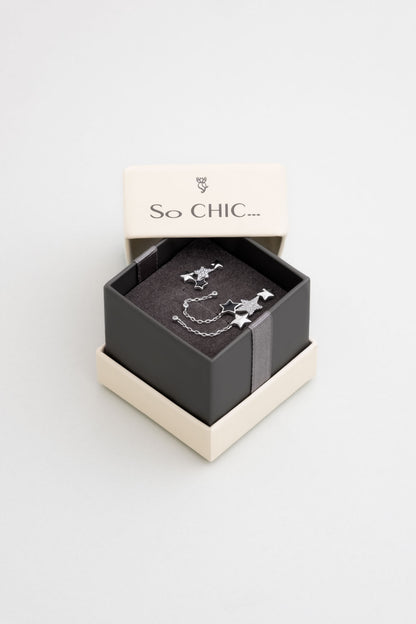 Aşk Yıldızı 18 Ayar Beyaz Altın Kaplama Gümüş Küpe 07304610199