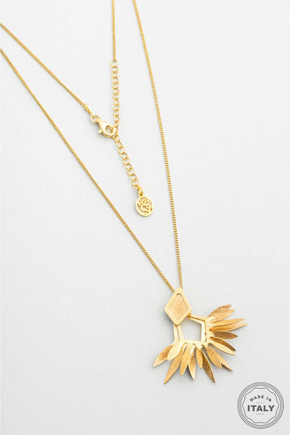 Palmira 18 Ayar Sarı Altın Kaplama 45 Cm Gümüş Tasarım Kolye 07307664499