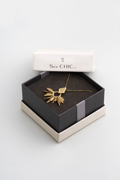 Palmira 18 Ayar Sarı Altın Kaplama 45 Cm Gümüş Tasarım Kolye 07307664499