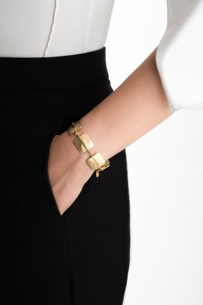 Mistik Vaha 18 Ayar Sarı Altın Kaplama 20 Cm Gümüş Tasarım Bileklik 07307684499