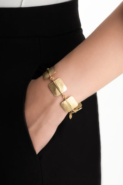 Mistik Vaha 18 Ayar Sarı Altın Kaplama 20 Cm Gümüş Tasarım Bileklik 07307684499