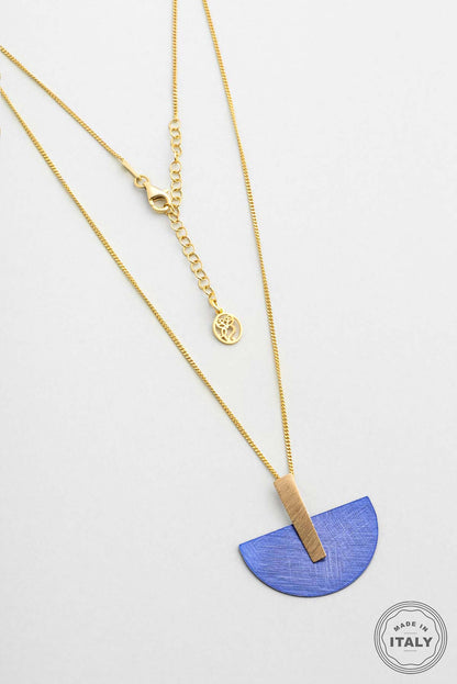 Mavi Sahra 18 Ayar Sarı Altın Kaplama 45 Cm Gümüş Tasarım Kolye 07307751244