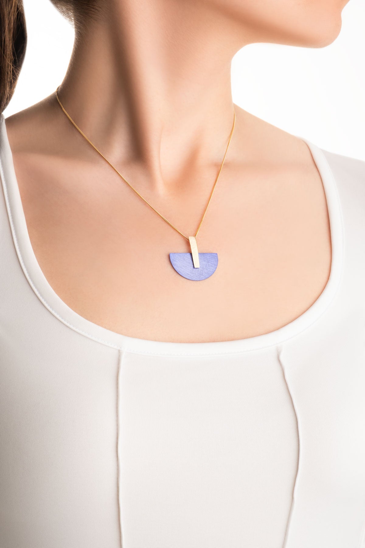 Mavi Sahra 18 Ayar Sarı Altın Kaplama 45 Cm Gümüş Tasarım Kolye 07307751244